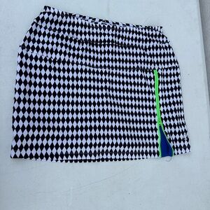 Jofit Black & White Harlequin Print Skort with Royal Blue Lining